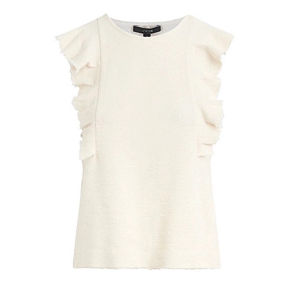 JOE'S • Women’s The Alana Tank Ruffle Shirt Blouse In Natural - Picture 1 of 11